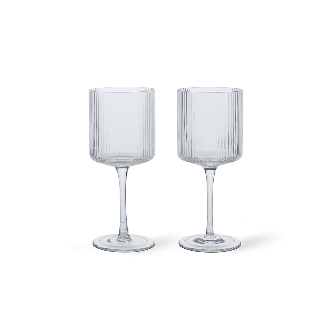Ripple White Wine Glasses - Set of 2 - Clear
