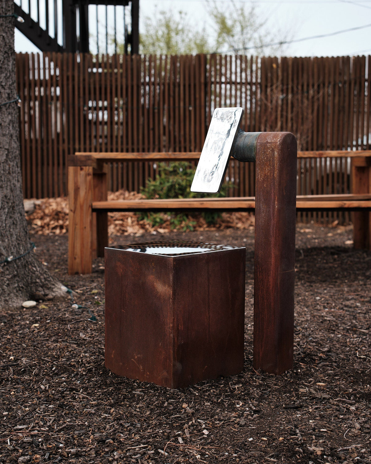 on view—a sculptural seating surface for our outdoor garden from malcom majer