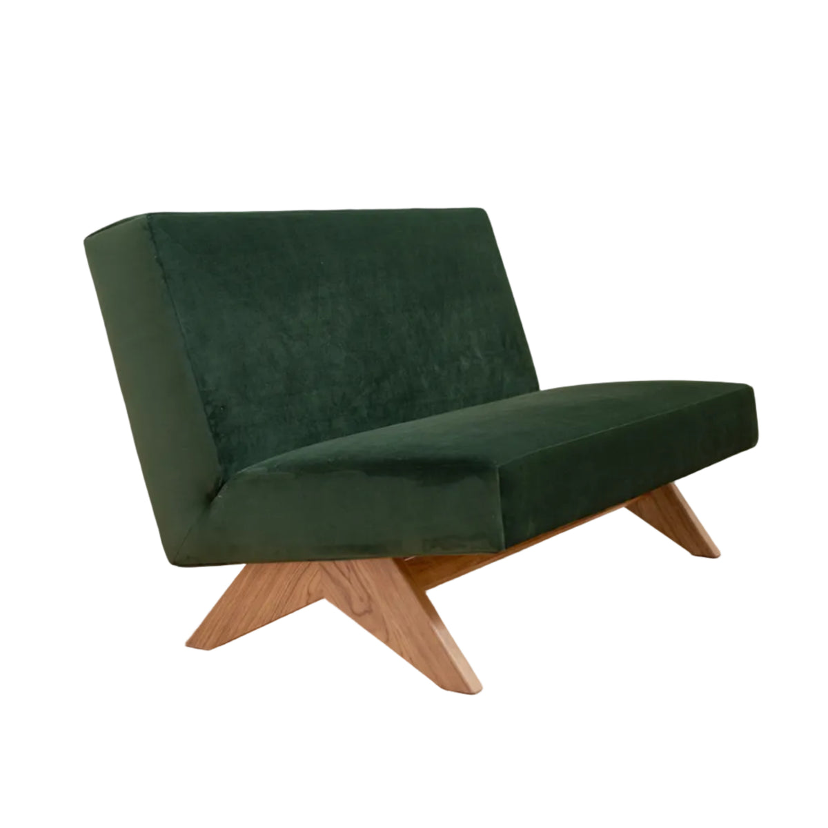 Upholstered Armless Sofa, Velvet