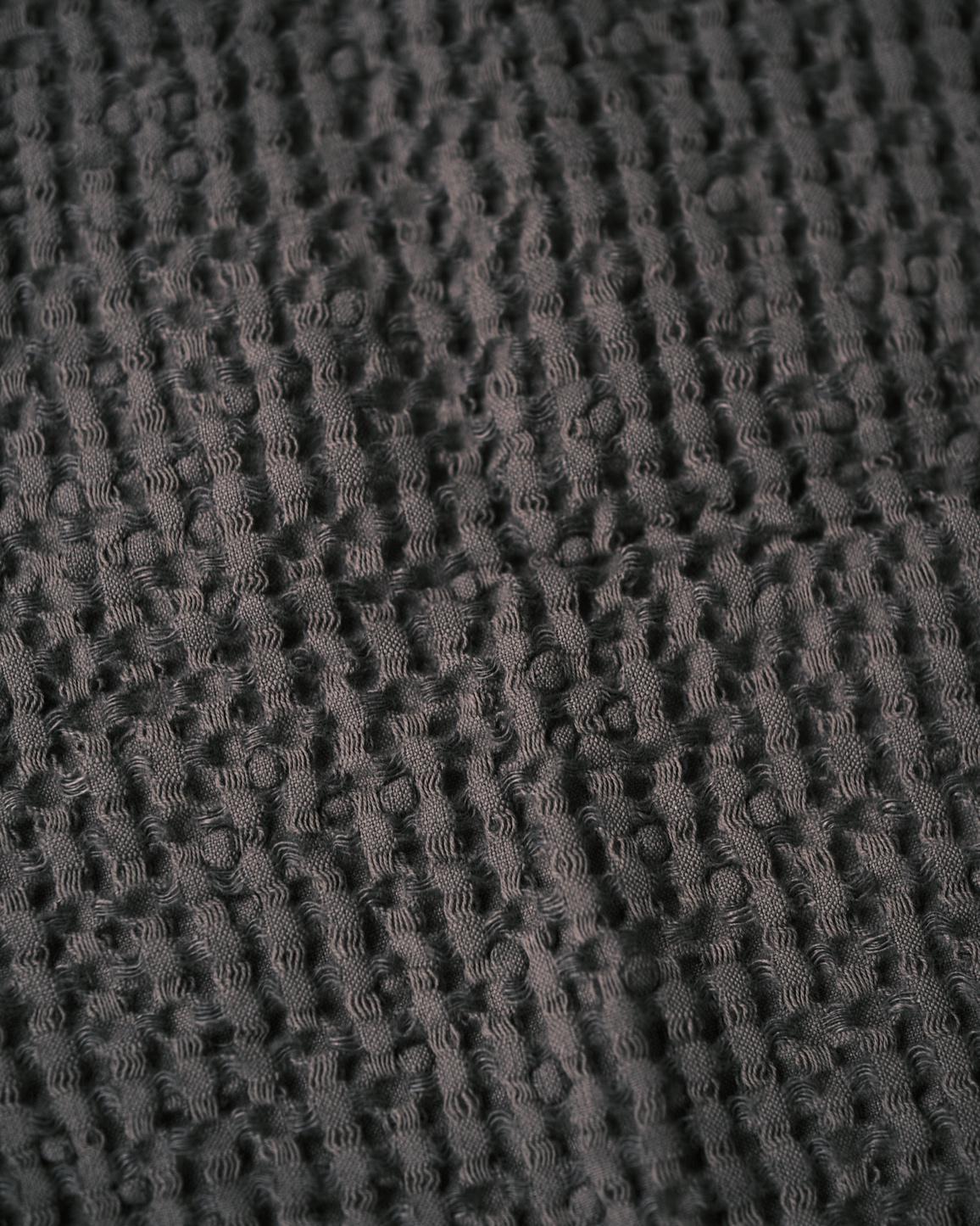 dark grey linen waffle towel