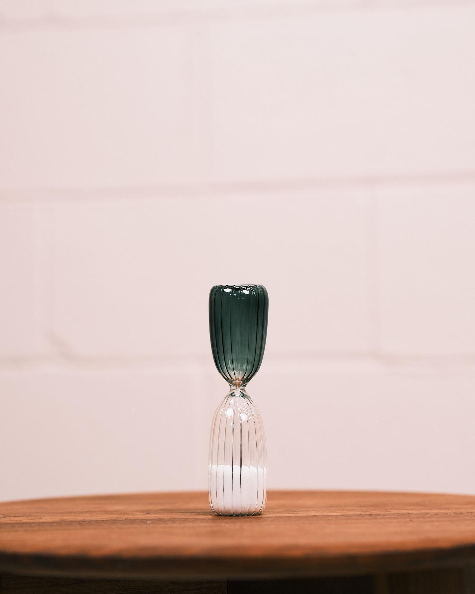 times clear and green five minute hourglass