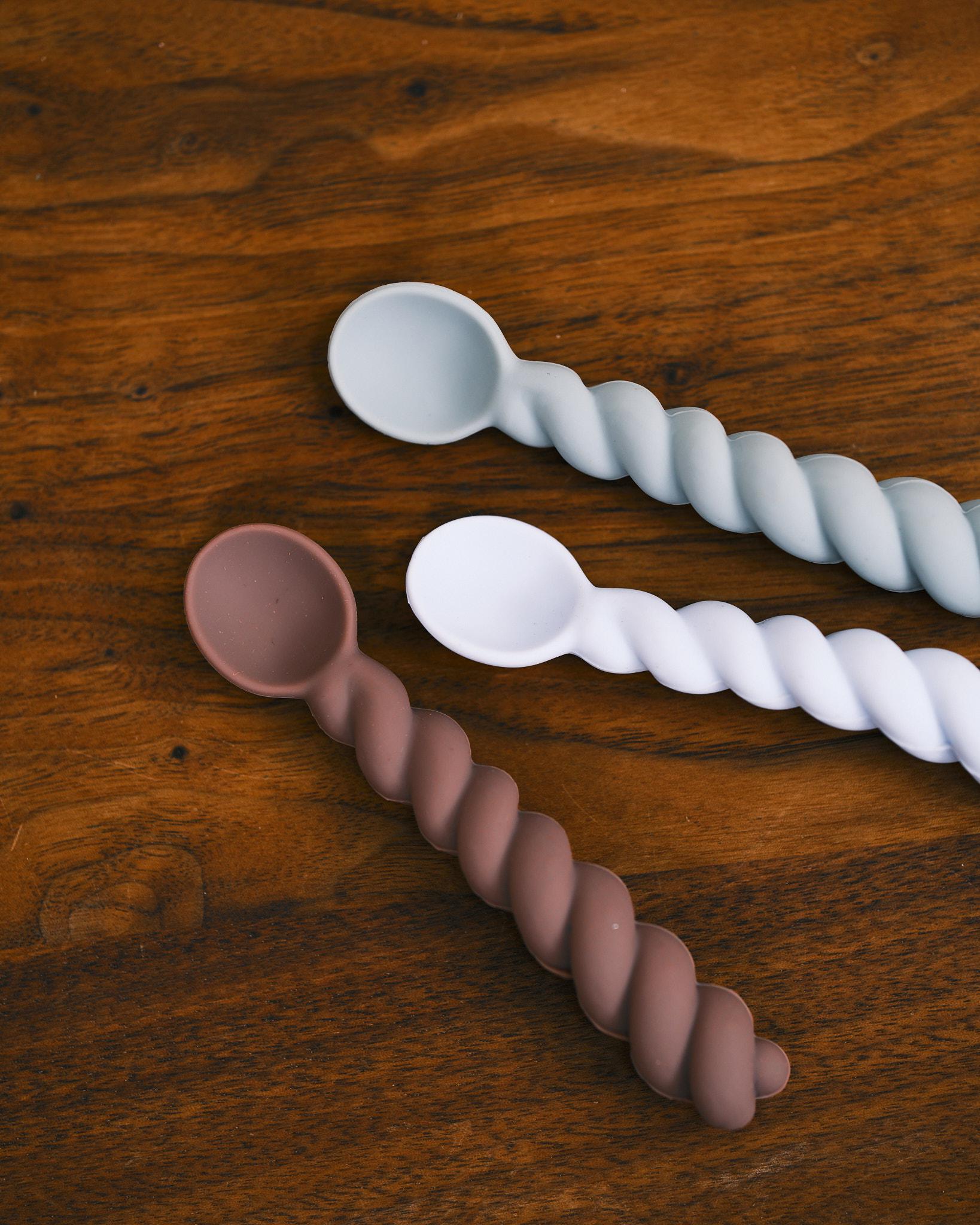 dusty blue and pale mint mellow spoons set