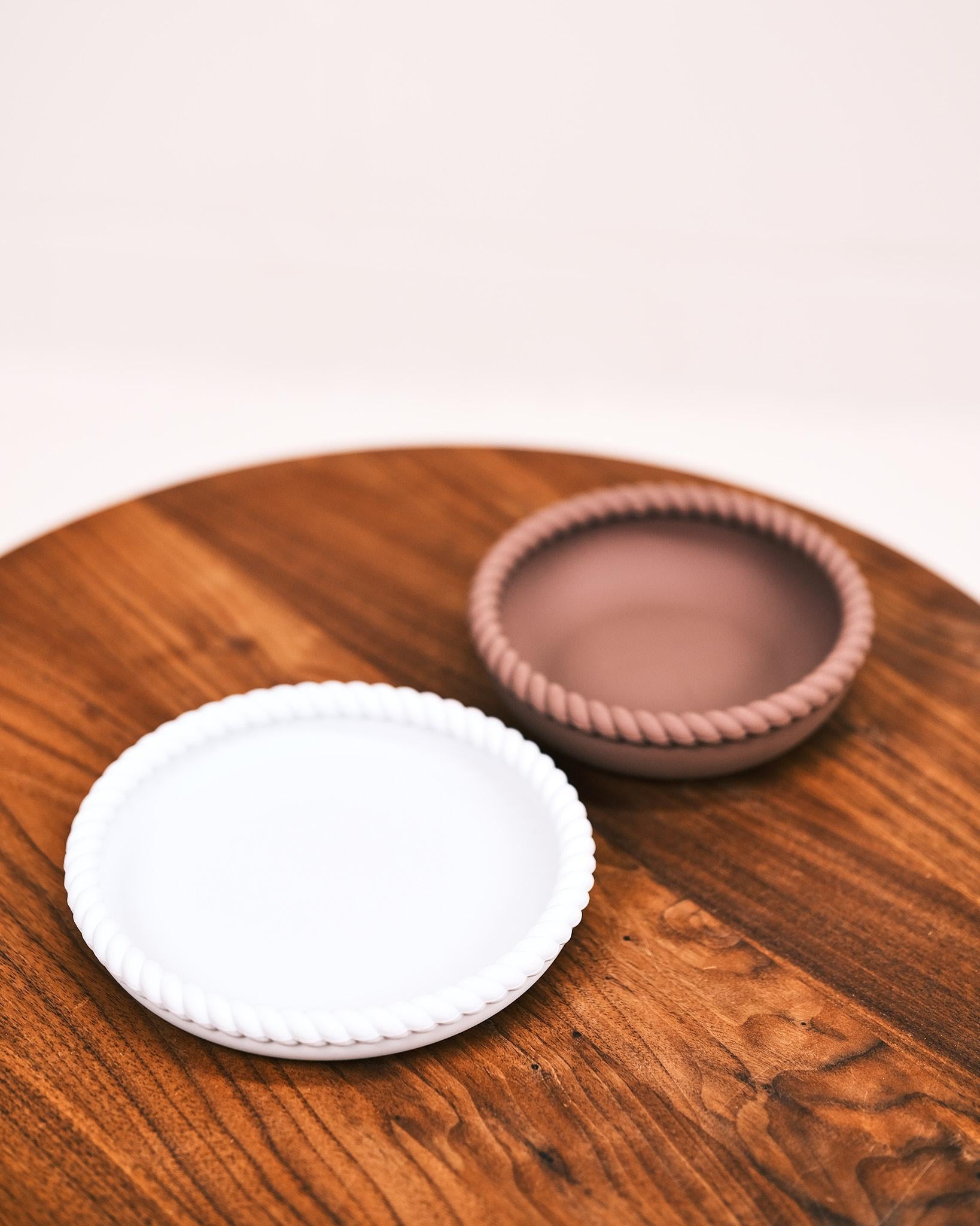 pale mint and chocolate mellow plate and bowl
