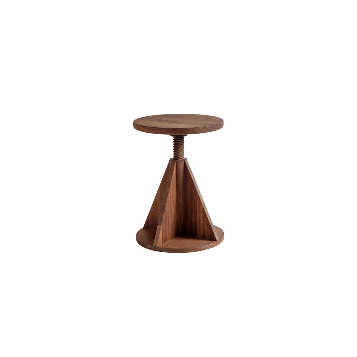 all wood stool in rocket walnut