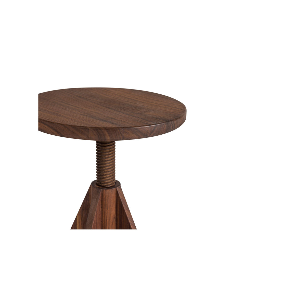 all wood stool in rocket walnut