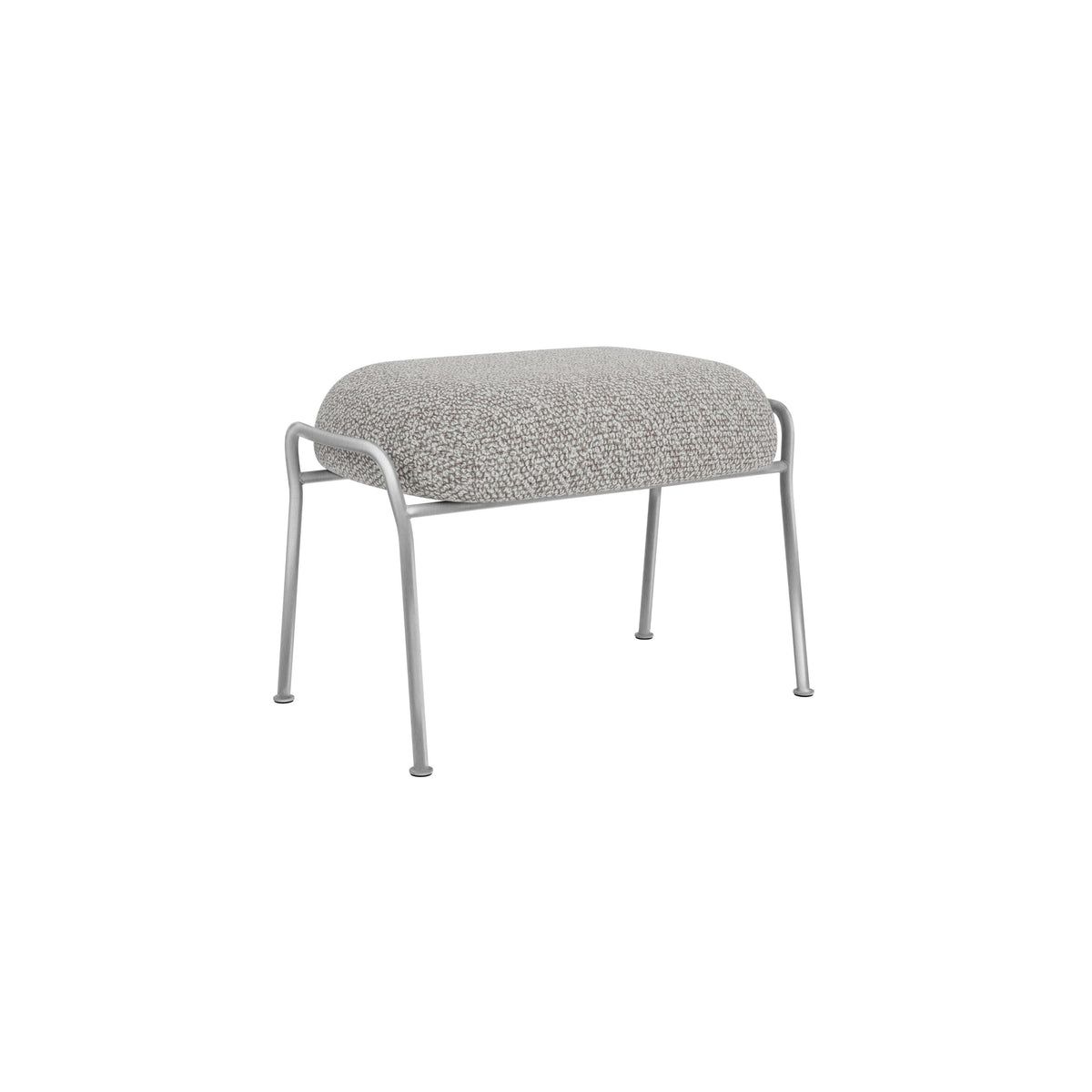 hai ottoman with brushed stainless steel legs