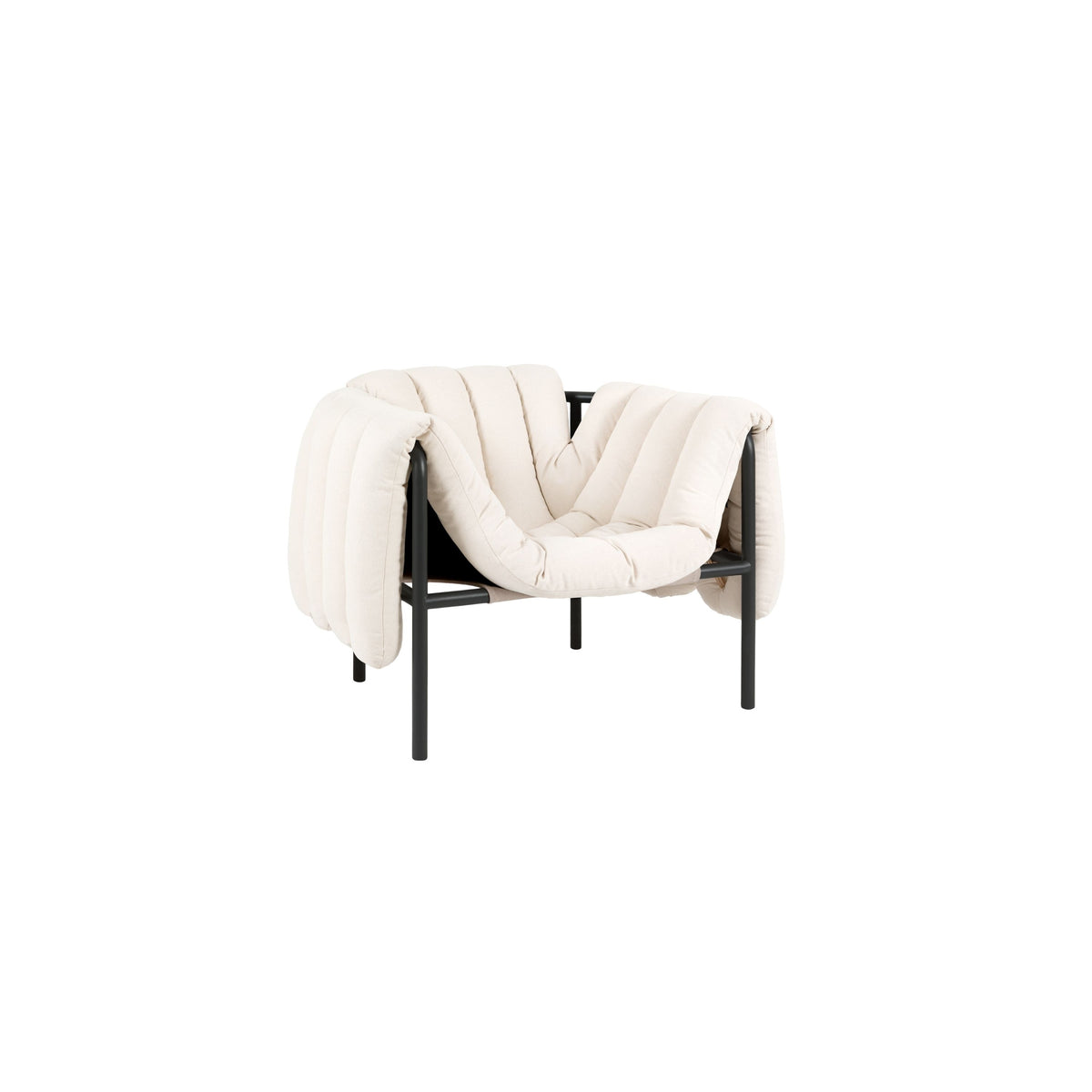puffy lounge chair with black/grey base