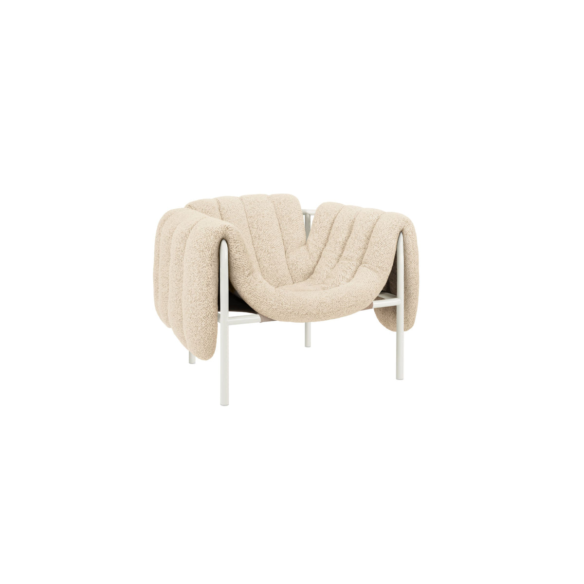 puffy lounge chair with cream base