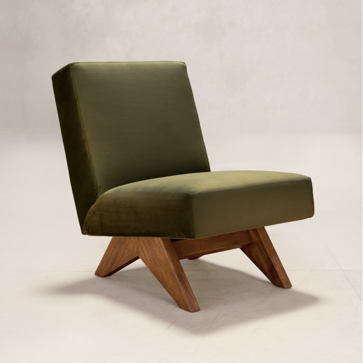 Upholstered Armless Chair, Velvet