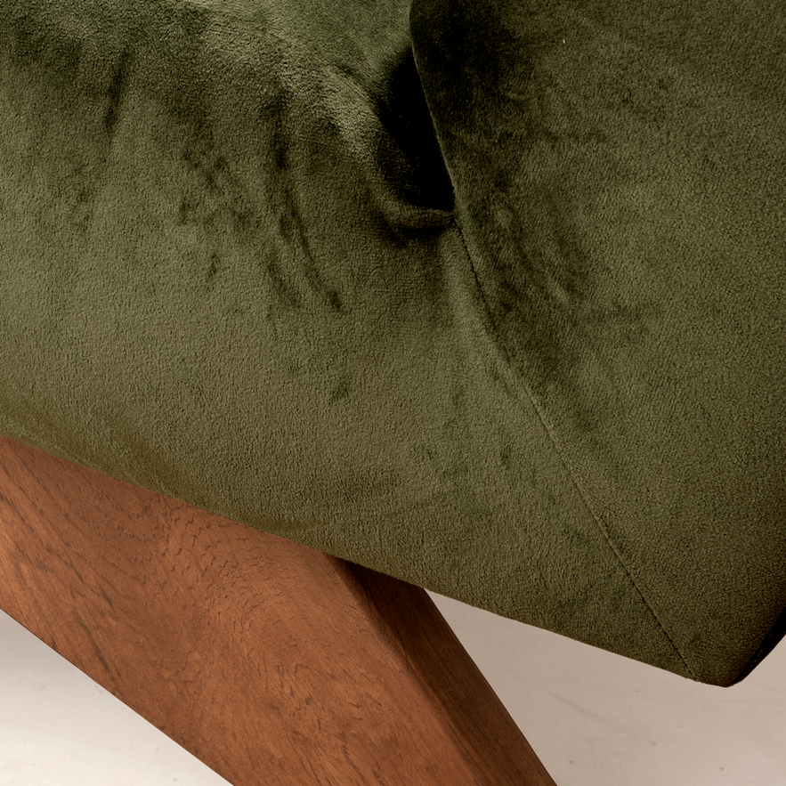 Upholstered Armless Chair, Velvet