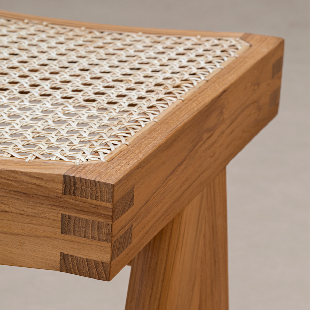 Low Cane Stool