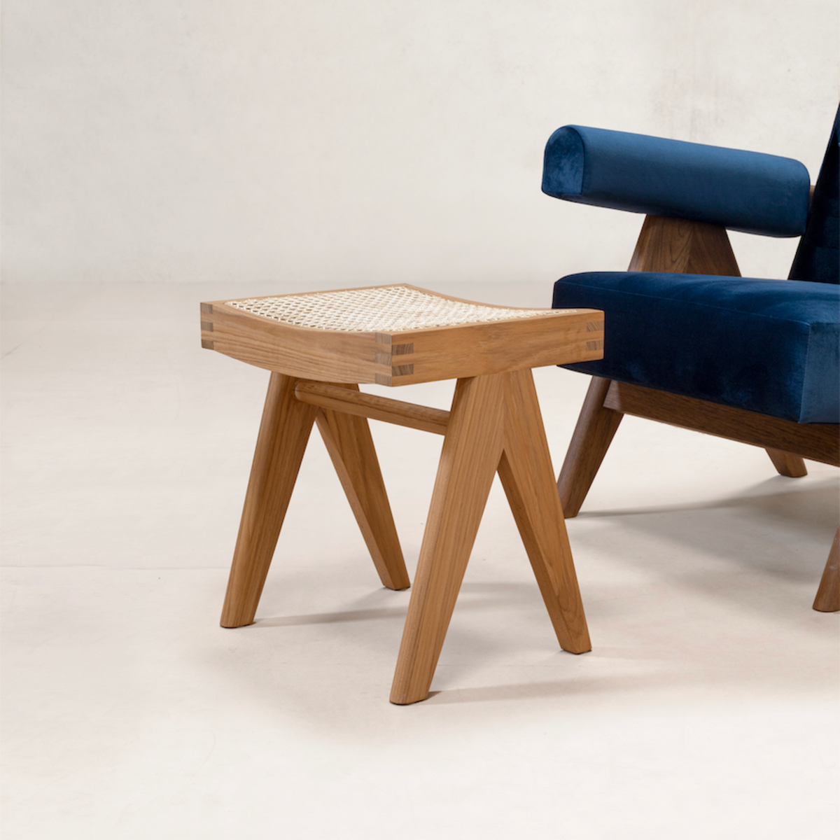 Low Cane Stool