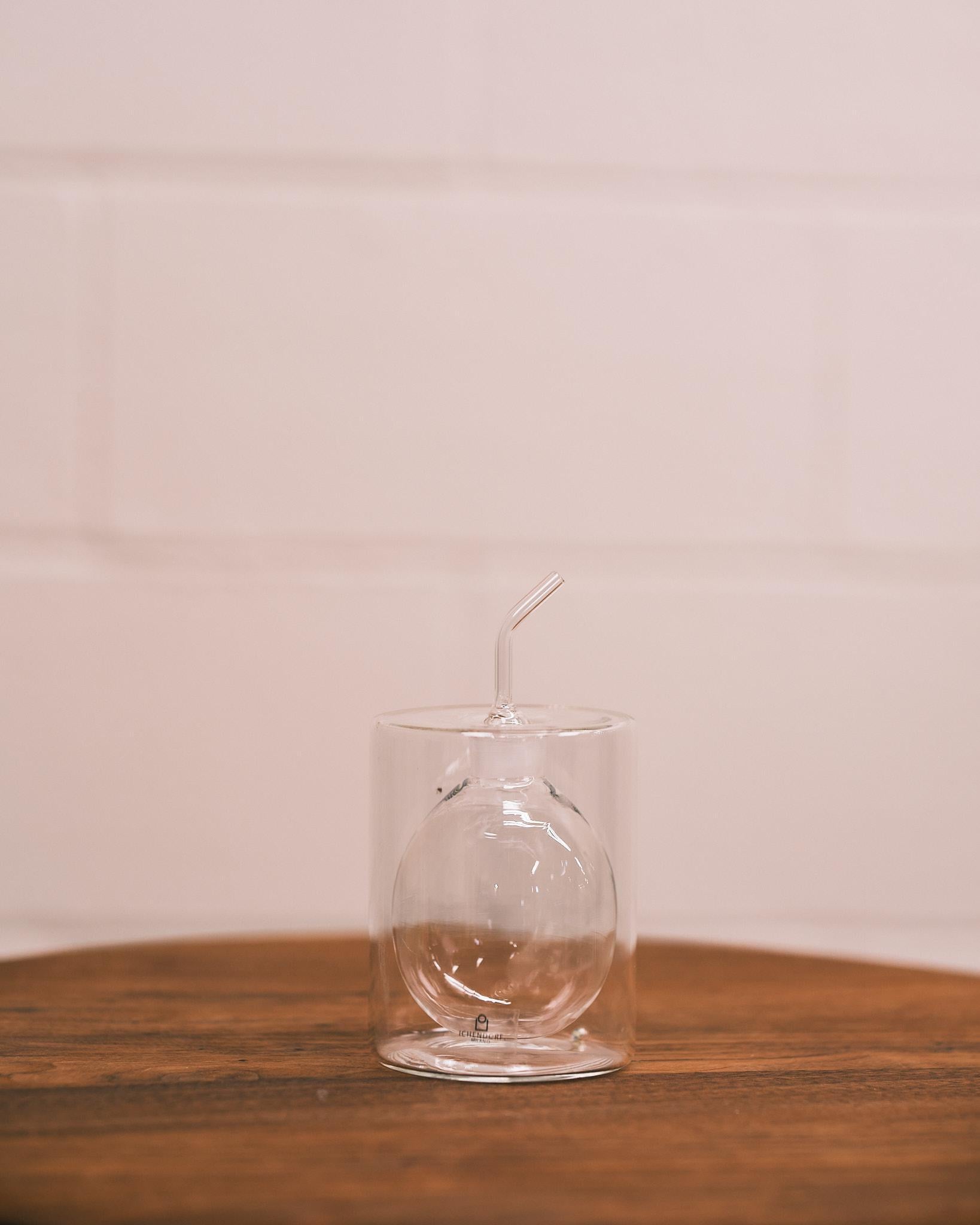 cilindro small clear double walled oil bottle