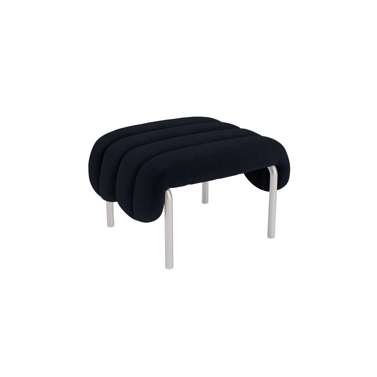 puffy ottoman with stainless steel base