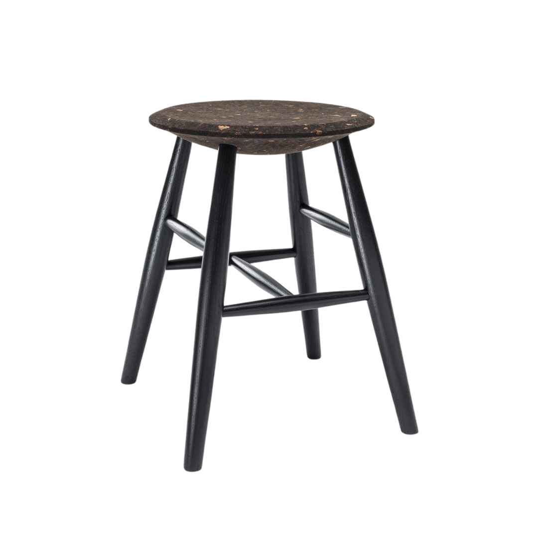 drifted stool in black ash