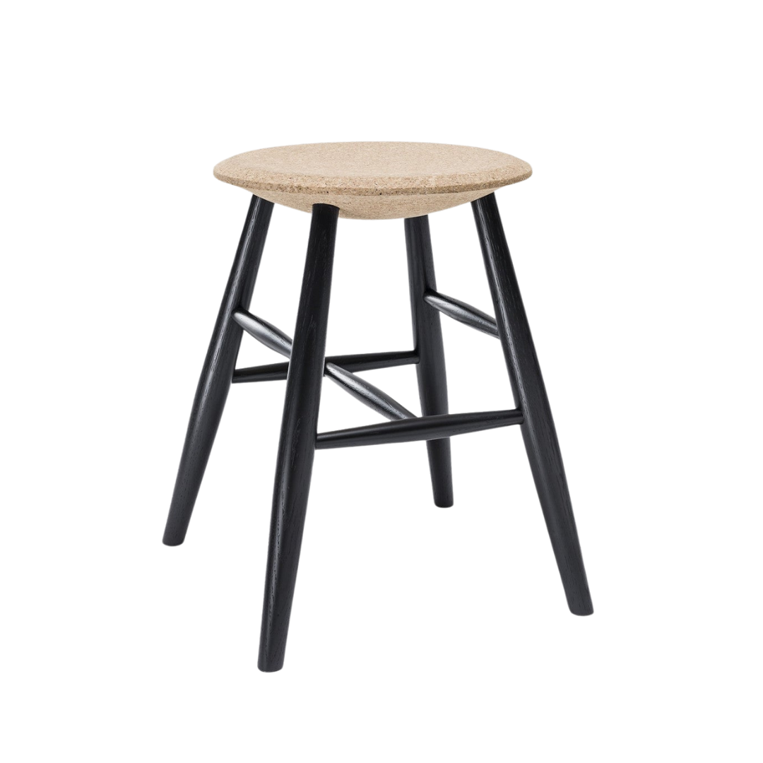 drifted stool in black ash