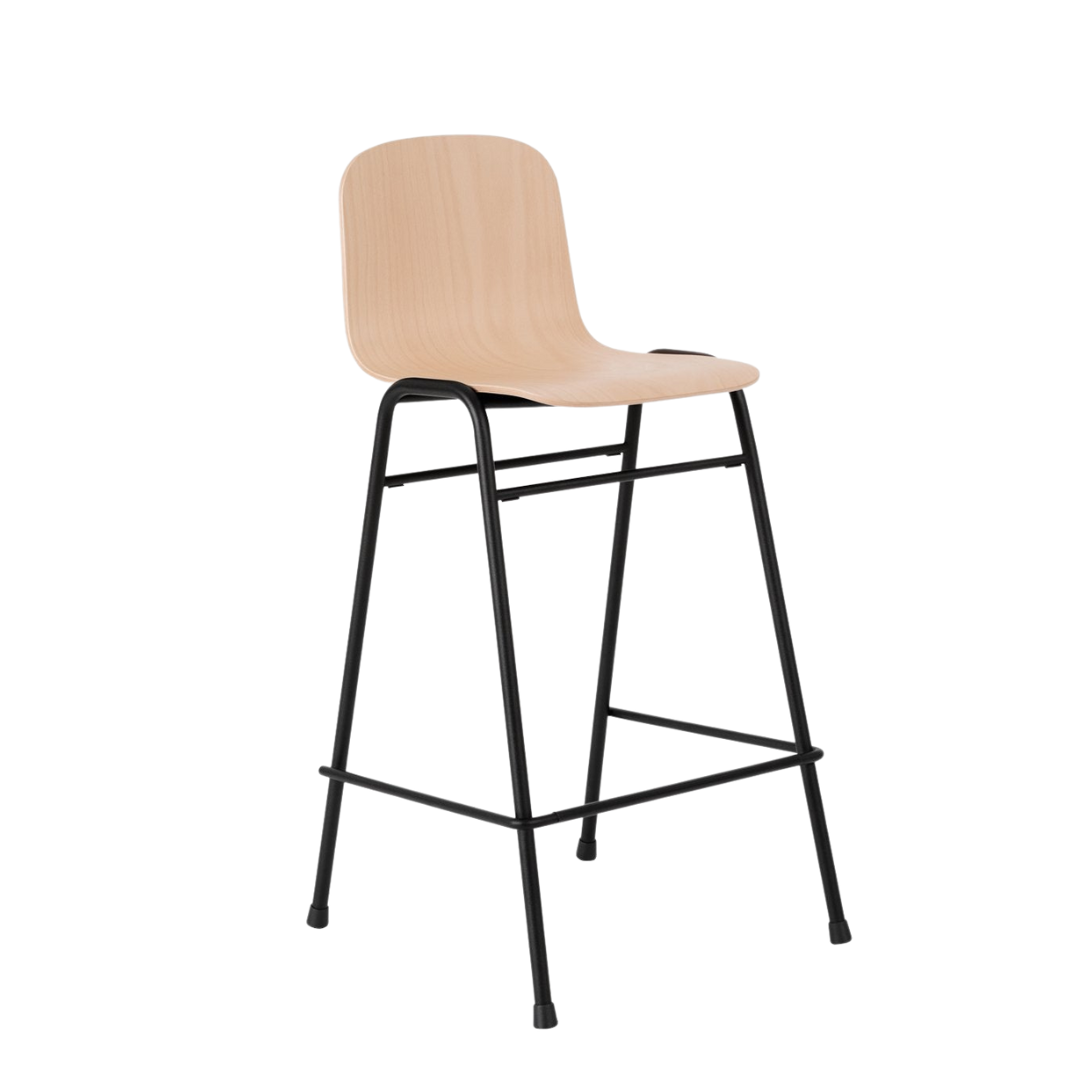 touchwood counter chair in black powder coated steel