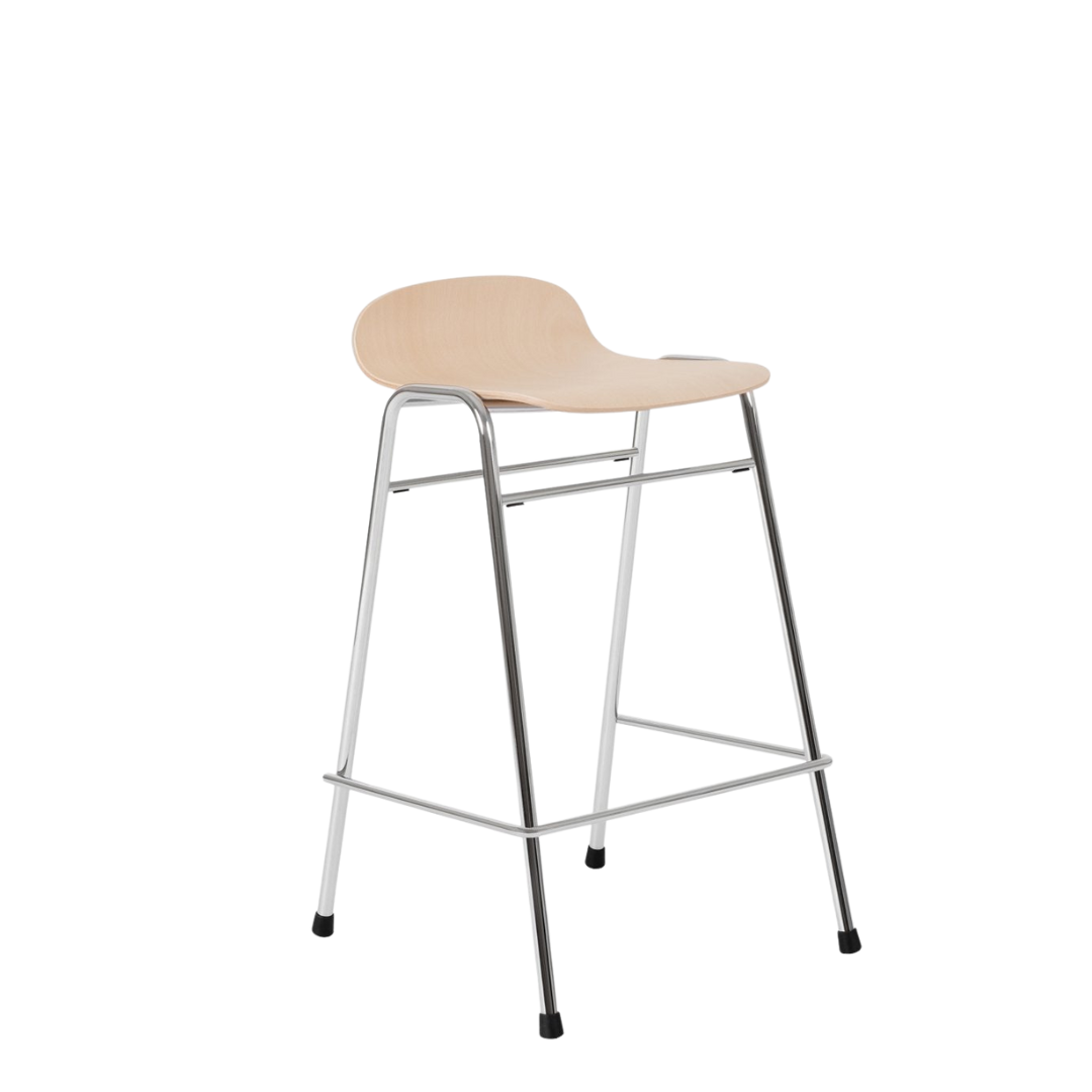 touchwood counter stool with chrome plated steel