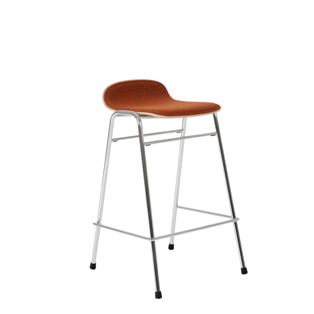 touchwood counter stool with chrome plated steel