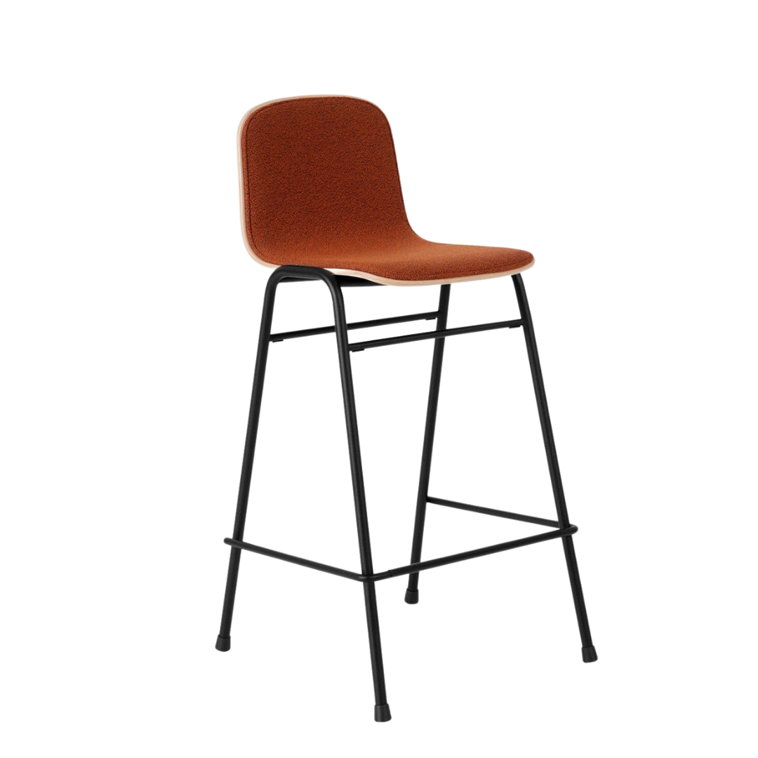 touchwood counter chair in black powder coated steel