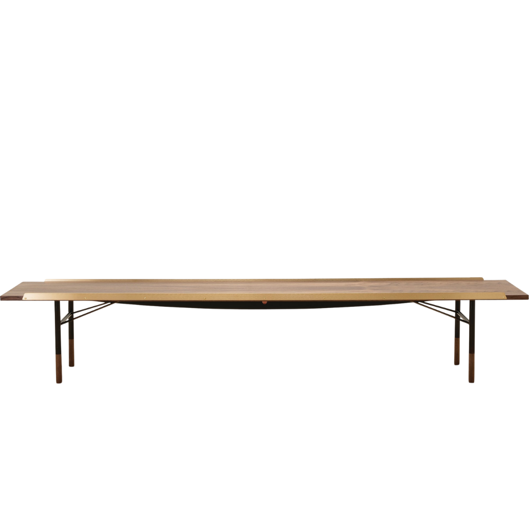 88.5" table bench in walnut
