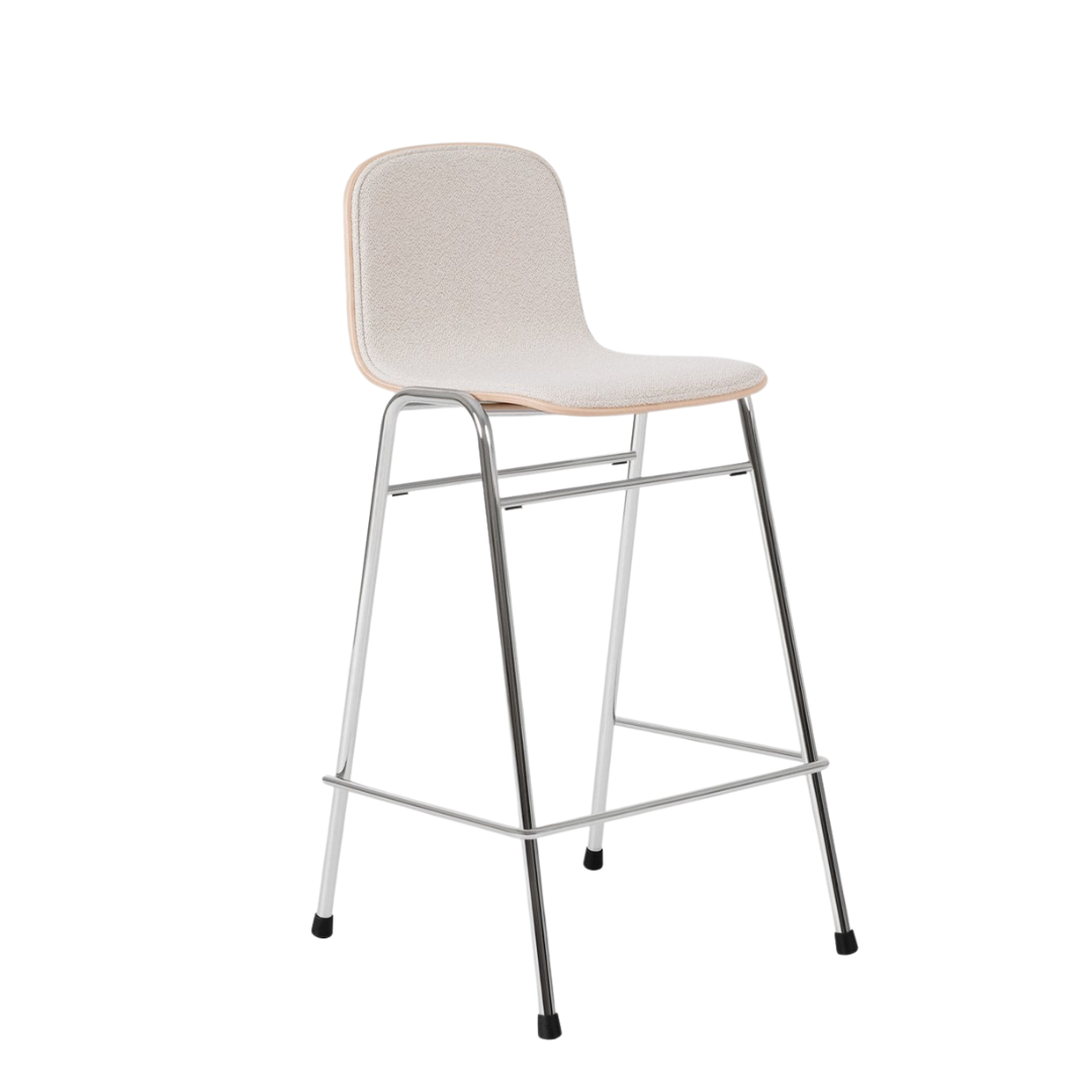 touchwood counter chair in chrome plated steel