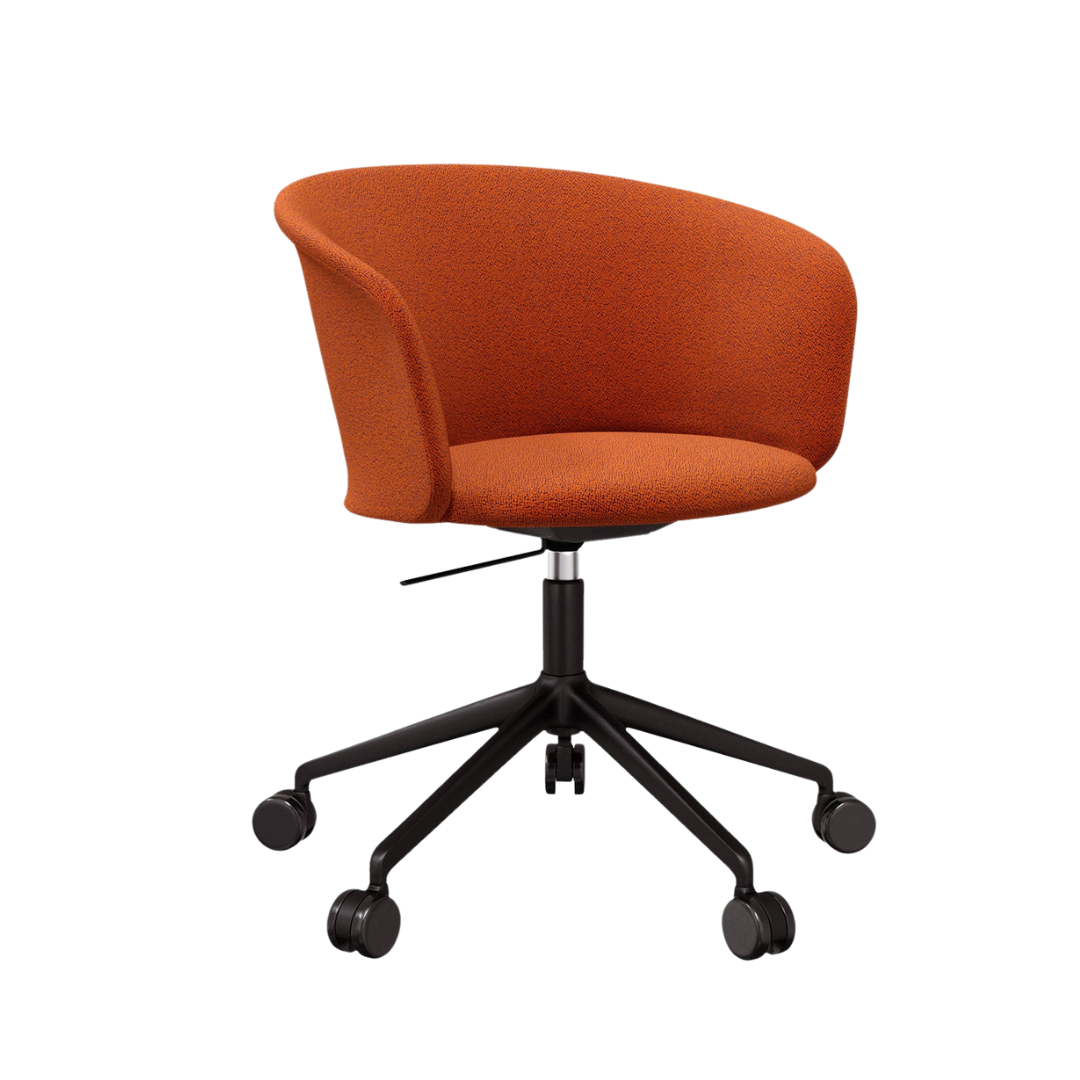 kendo swivel chair 5-star castors in black pc