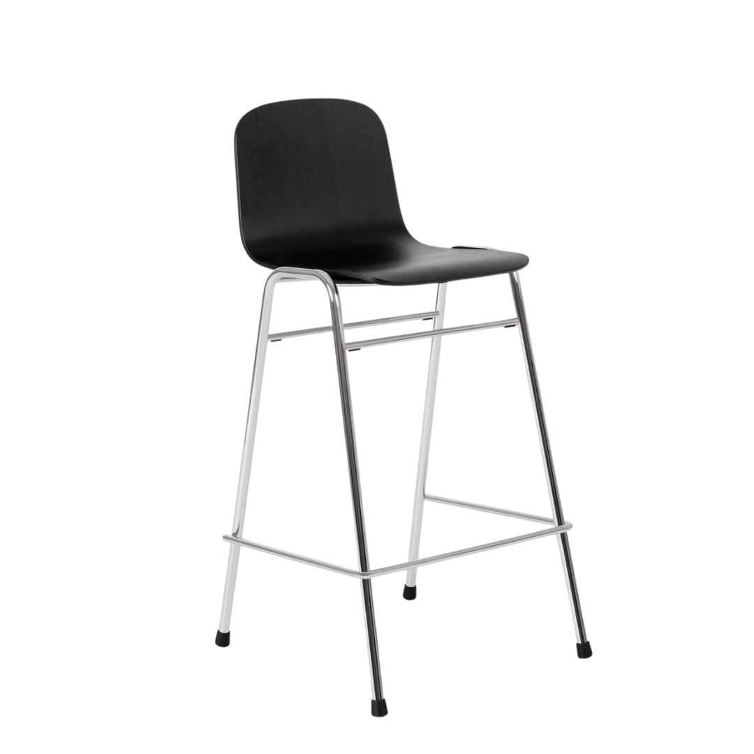touchwood counter chair in chrome plated steel