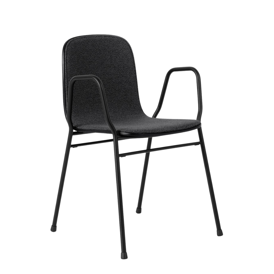 touchwood armchair with black powder coated steel