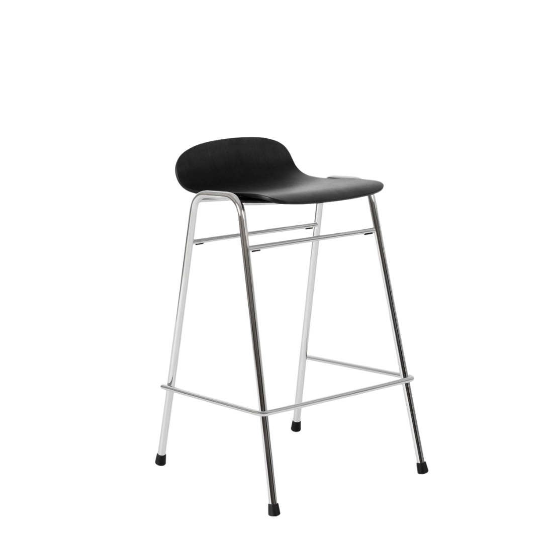 touchwood counter stool with chrome plated steel